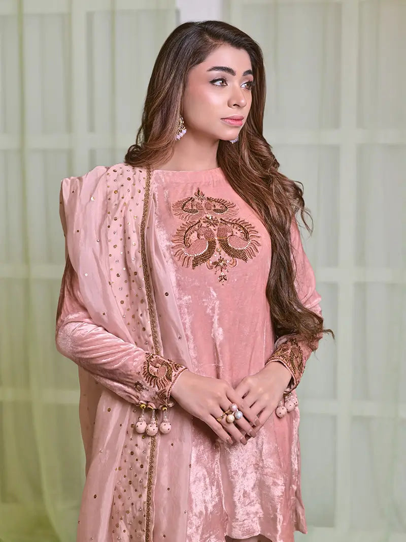 Blushing Peacock Dupatta 4 yards